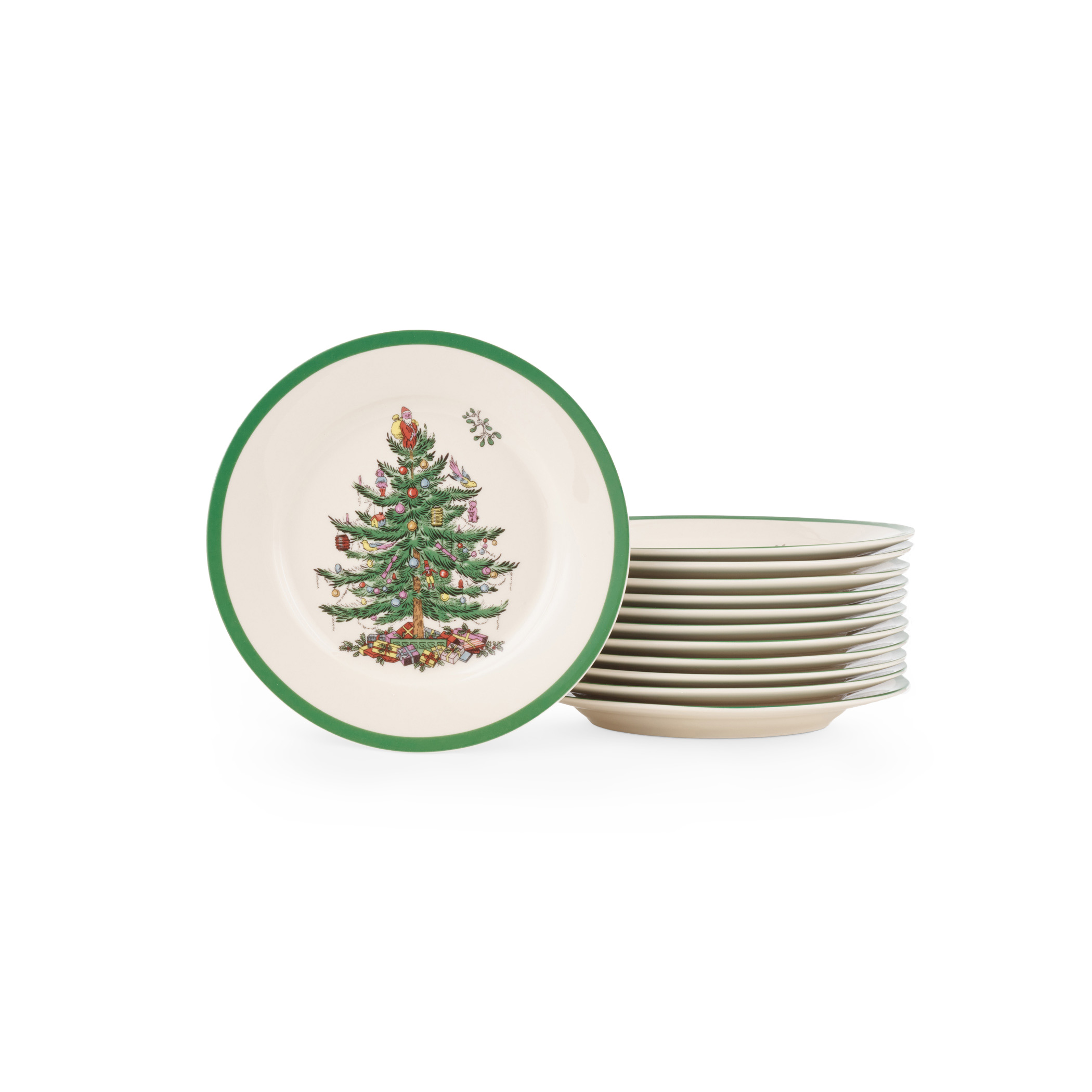 Christmas Tree Set of 12 Salad Plates image number null